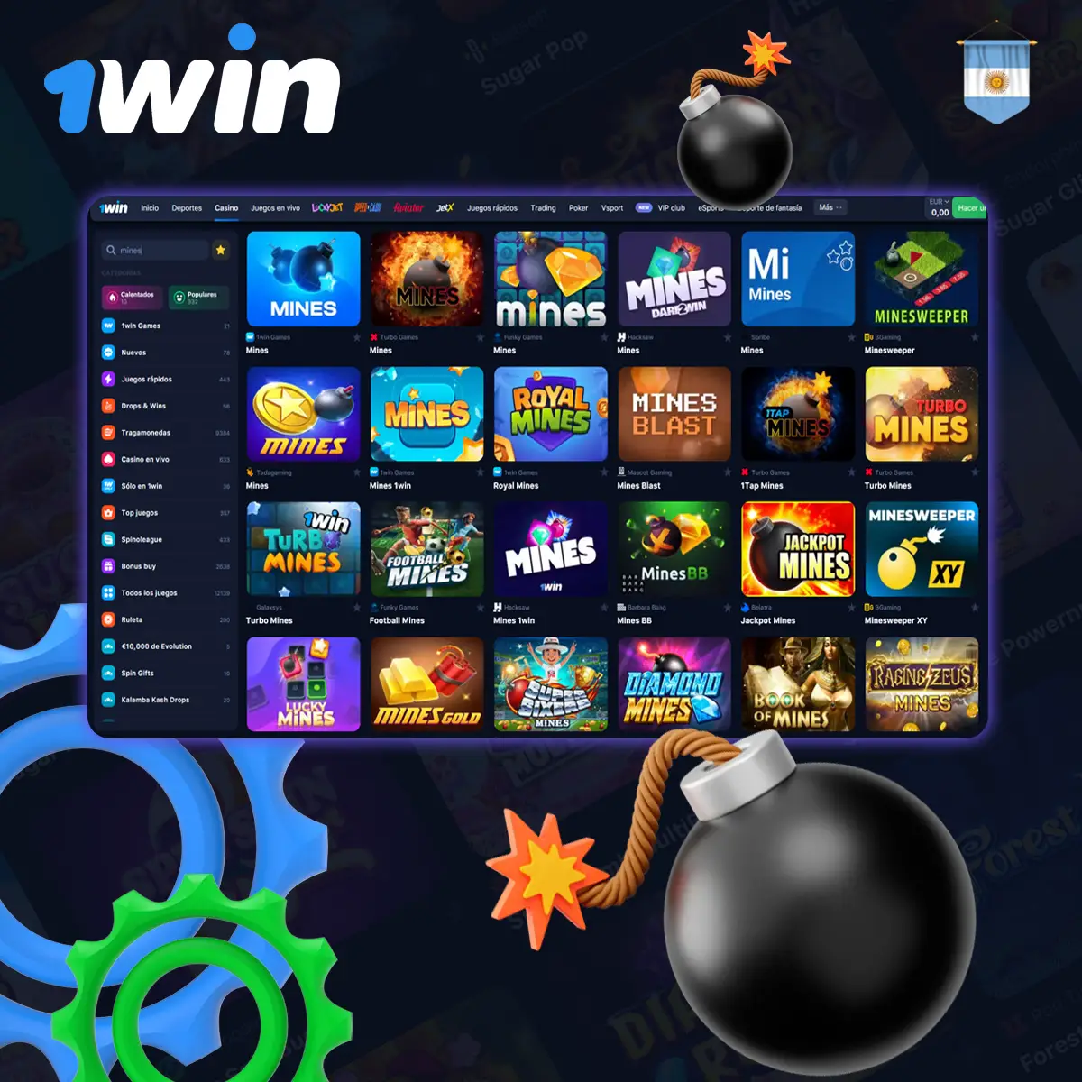 Principales funciones de 1Win Mines