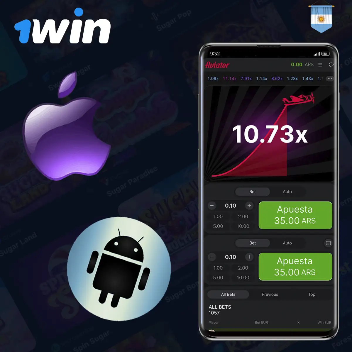 Aplicación para móvil 1win Aviator Argentina