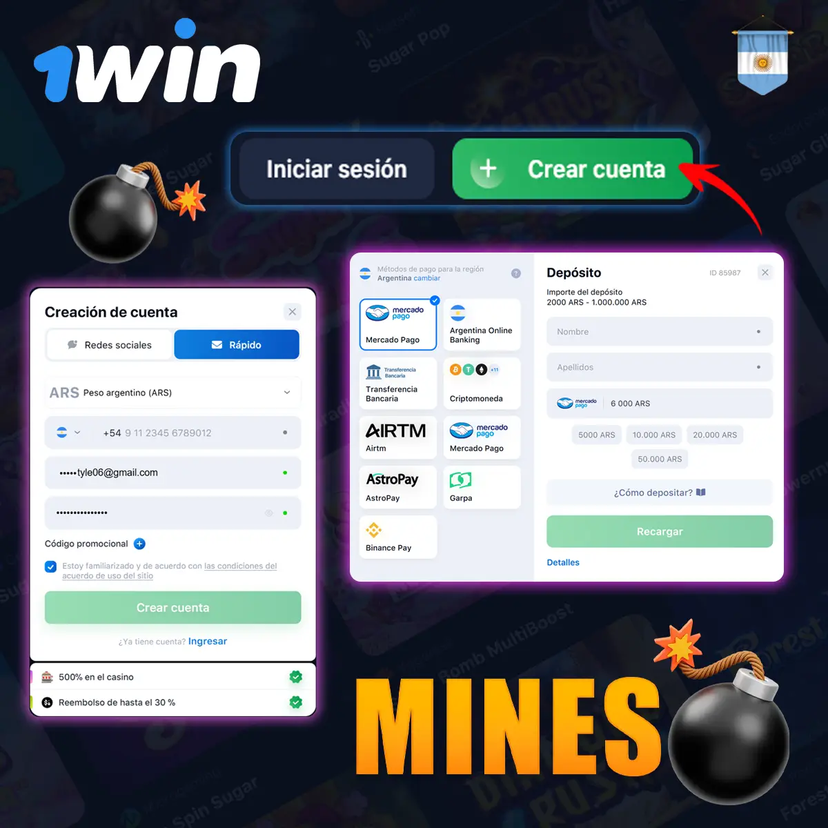 Cómo empezar a jugar a 1Win Mines